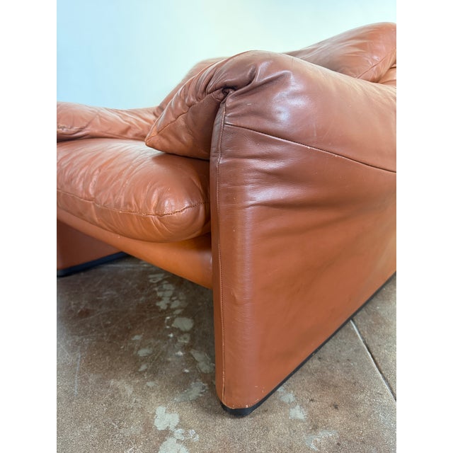 Animal Skin Vintage 1970's Cassina Maralunga Lounge Chair For Sale - Image 7 of 17