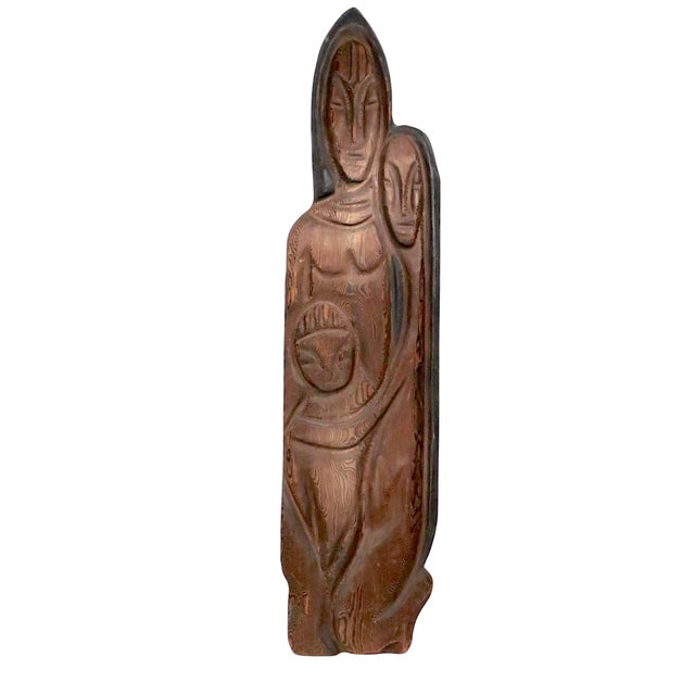 Mid 20th Century Mid 20th Century Mid Century Rustic Witco Carved Burnt Wood Sculpture For Sale - Image 5 of 9