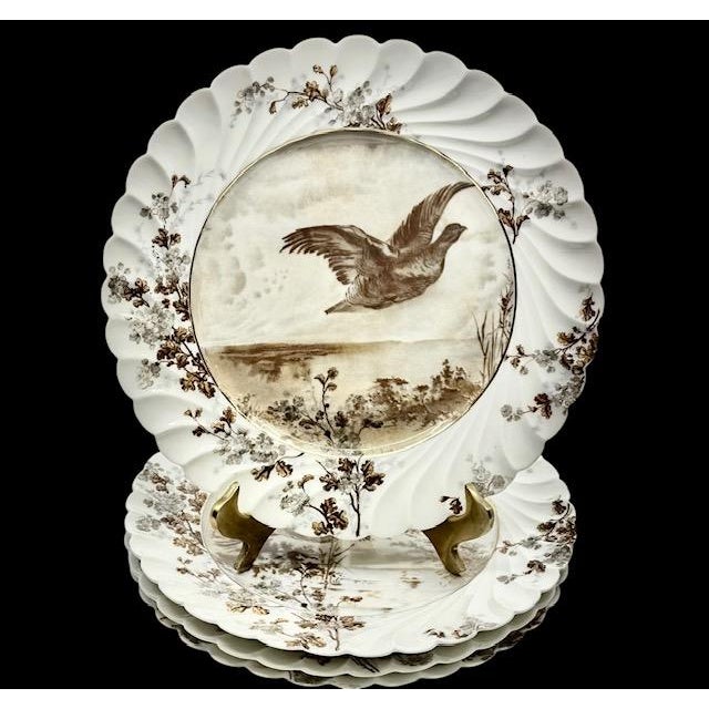 Victorian Antique Haviland & Co. Limoges Game Bird Plates - Set of 4 For Sale - Image 3 of 13
