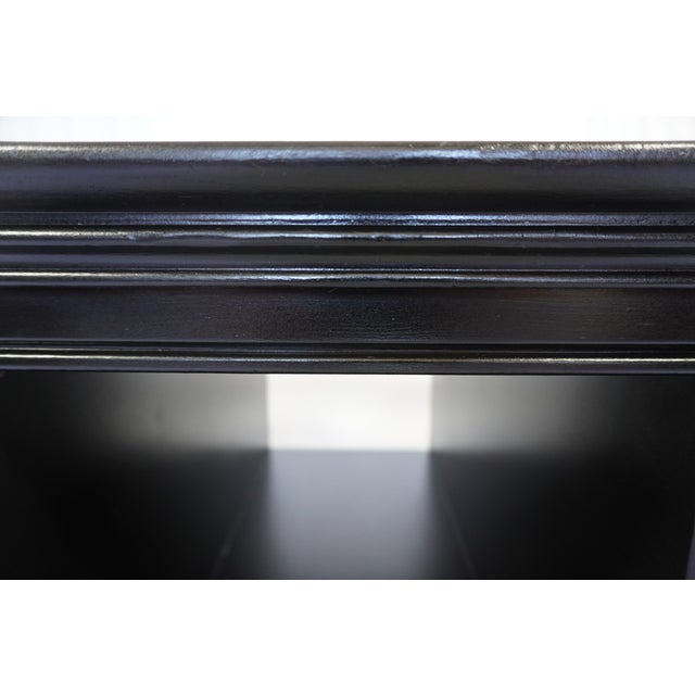2020s Modern Black Coffee Table – Glass Top, 2 Drawers, Freshly Refinished For Sale - Image 5 of 11