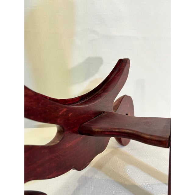 Vintage Chinese Carved Table Top Easel for Plate / Charger For Sale - Image 4 of 10