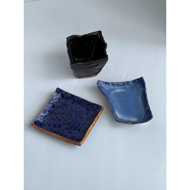 Sculpture Materials Freeform Clay Catchalls and Vase-3 Pieces For Sale - Image 7 of 9