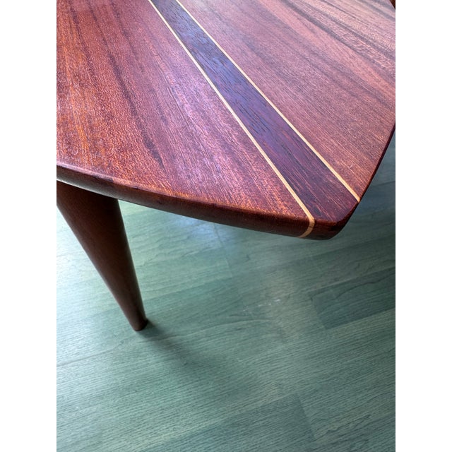 Brown 1990s David Levy Hardwood Creations Modular 3-Pc Puzzle Coffee Table Sapele Padauk For Sale - Image 8 of 12