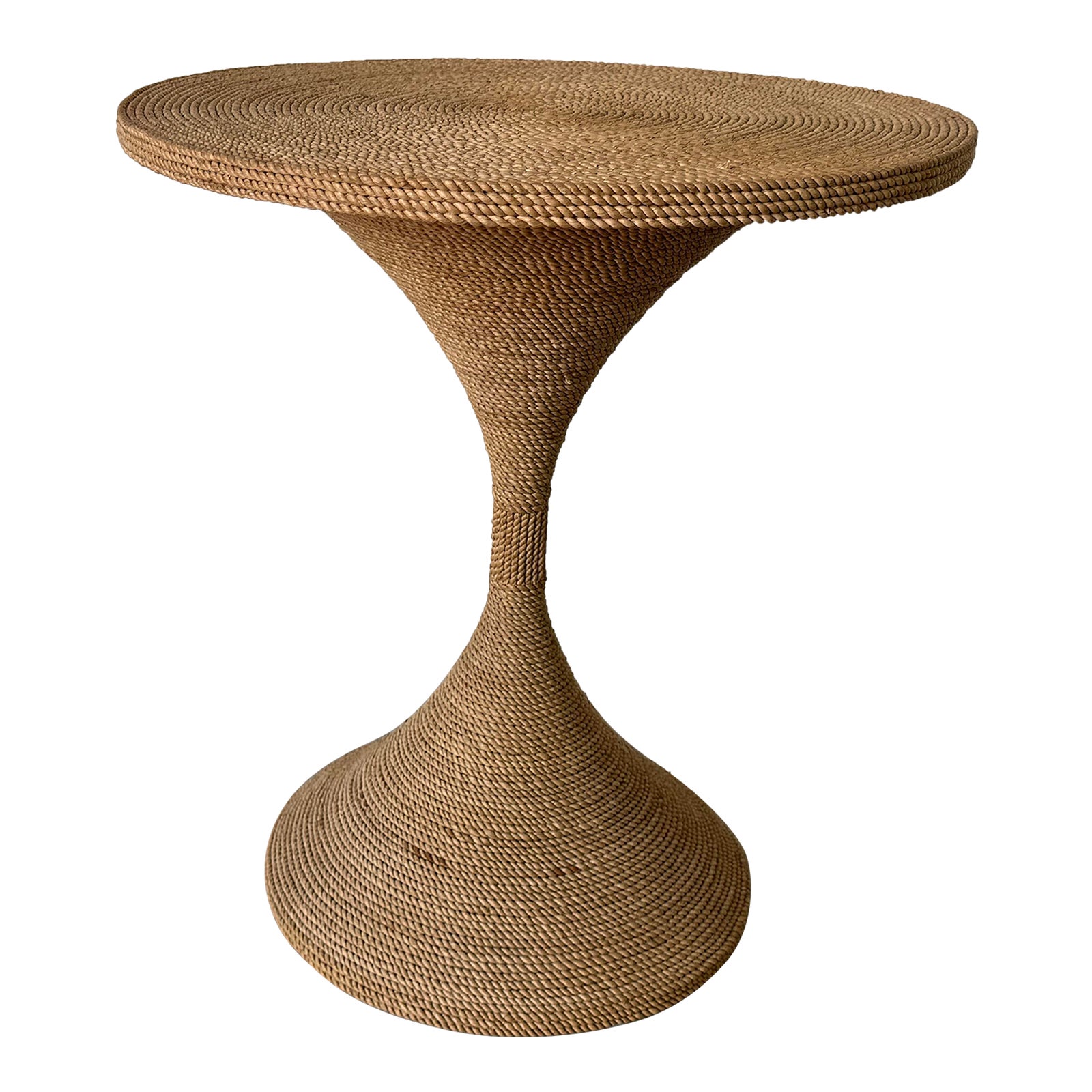 Modern Organic Rope Tulip Side Table | Chairish