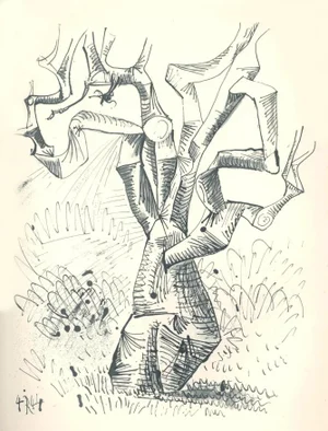 1980s Plate 7 Tree Pochoir After Pablo Picasso