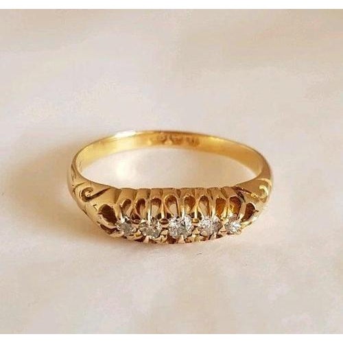 A fine victorian 18ct yellow gold five-stone diamond ring, fully hallmarked for birmingham 1894 and set with a beautiful...