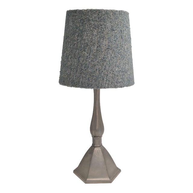 Danish Grace Table Lamp in Pewter with Decor of Leaves by Just Andersen, 1920 For Sale
