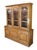French Provincial 1970s Century Furniture Italian Provincial Walnut China Cabinet Breakfront Cupboard For Sale - Image 3 of 15