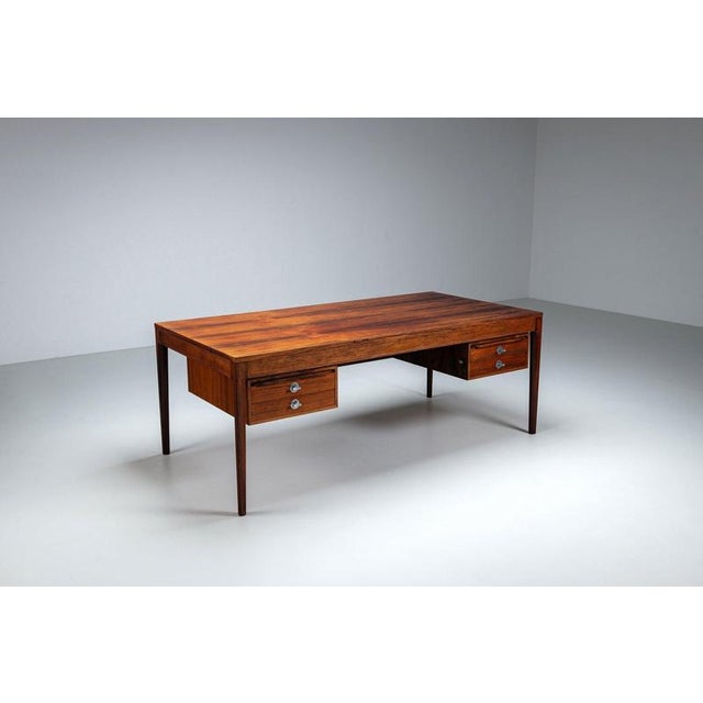 Finn Juhl model FD-951 “Diplomat” desk produced by France & Son, Denmark, circa 1960. An exceptional example of Danish...