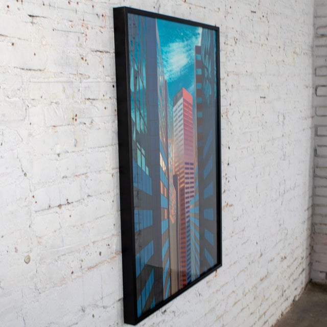 1985 Limited Edition Modern Abstract Cityscape Serigraph Title Steel Mosaic #175/450 by Don Munz For Sale - Image 4 of 18