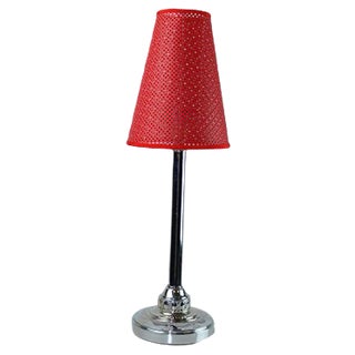 Antique Table Lamp with Perforated Cardboard Shade, 1915 For Sale