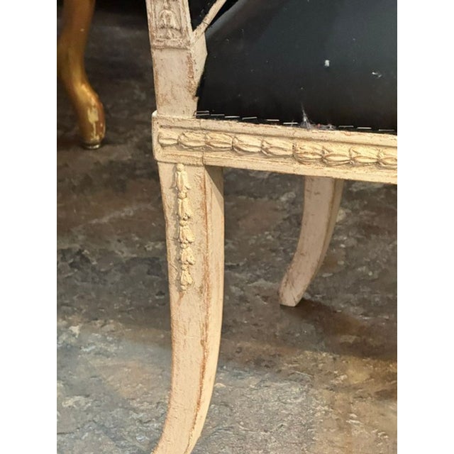 Pair of Vintage Swedish Carved and Painted Benches For Sale In Dallas - Image 6 of 8
