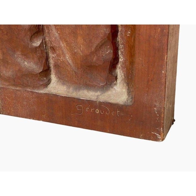 Wood Carved Mahogany Panel by A. Géroudet For Sale - Image 7 of 11