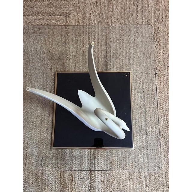 Maison Jansen Vintage Sculptural Table with Swan Base from Maison Jansen, 1970 Original Signed Piece j.b.m. Stamp and Jofral Hardware Impeccable by Maison Jansen For Sale - Image 4 of 10