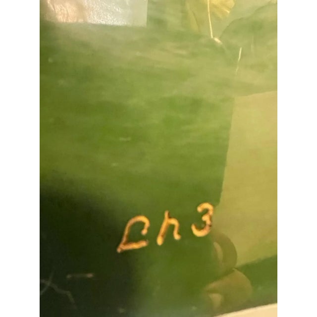 Green 1980s Paolo Gucci Modernist Deep Green Lacquered Wood & Brass X Base Dining Table For Sale - Image 8 of 10