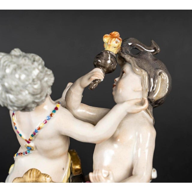 Ceramic Antique Figurines from Meissen Porcelain, Set of 2 For Sale - Image 7 of 12