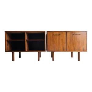 Jens Risom Walnut Media Cabinets a Pair