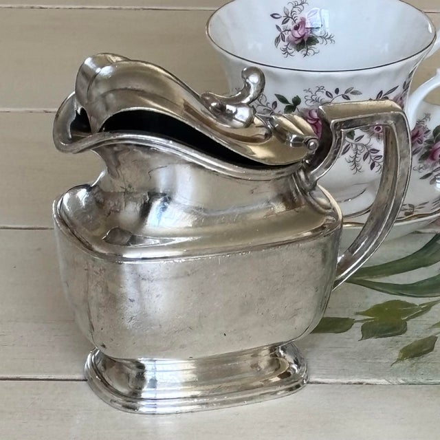 Mid-Century Modern Silver Plate Teapot - Vintage Rare Union Pacific Railroad For Sale - Image 3 of 8