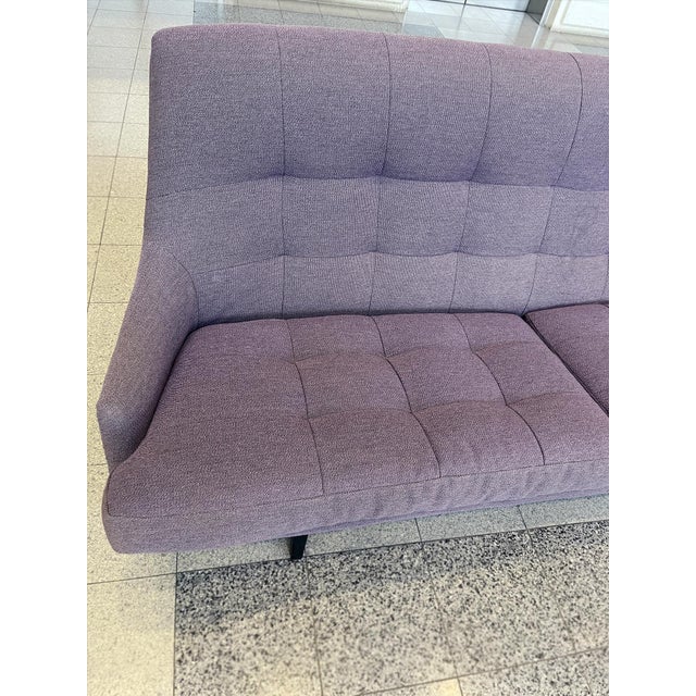 Lavender 1960s Danish Modern Sofa in Lavender Linen For Sale - Image 8 of 14