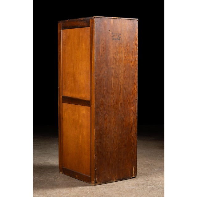 1920s Antique Oak and Plywood Crazed Parts Cabinet For Sale - Image 5 of 13