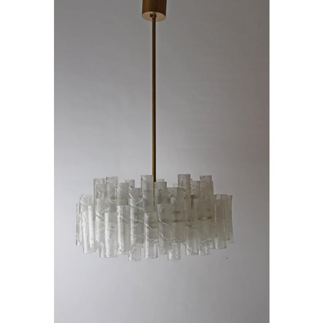 Brutalist Ice Murano Glass Tube Chandelier from Doria Leuchten, Germany, 1960s For Sale - Image 9 of 18