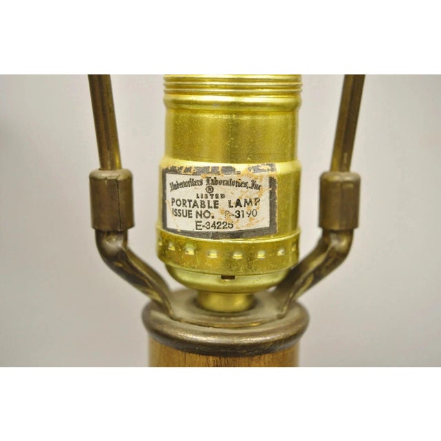 Mid 20th Century Vintage Mid Century Modern Blue Drip Glazed Sculpted Ceramic Pottery Table Lamp For Sale - Image 5 of 11