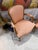Antique French Louis XV Style Gold Giltwood Pink Stripe Fauteuil Arm Chair, Pair Excellent condition This product is a...