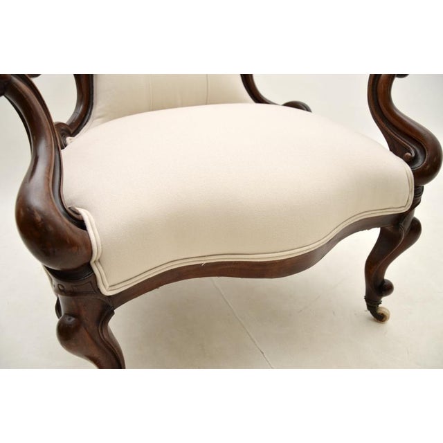Antique Victorian Spoon Back Armchair, 1860s For Sale - Image 10 of 13