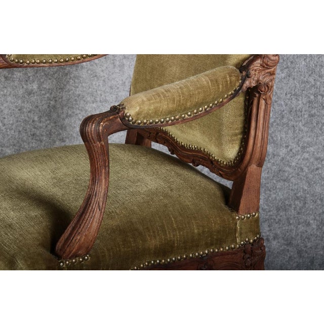 Wood Antique French Armchair, 1860, Set of 4 For Sale - Image 7 of 18