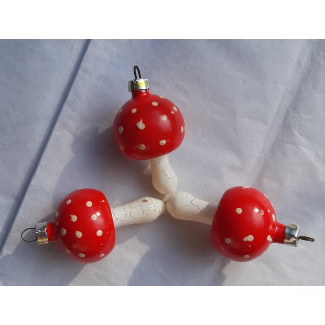 Christmas Ornament Mushroom Glass Set 3 For Sale - Image 4 of 6