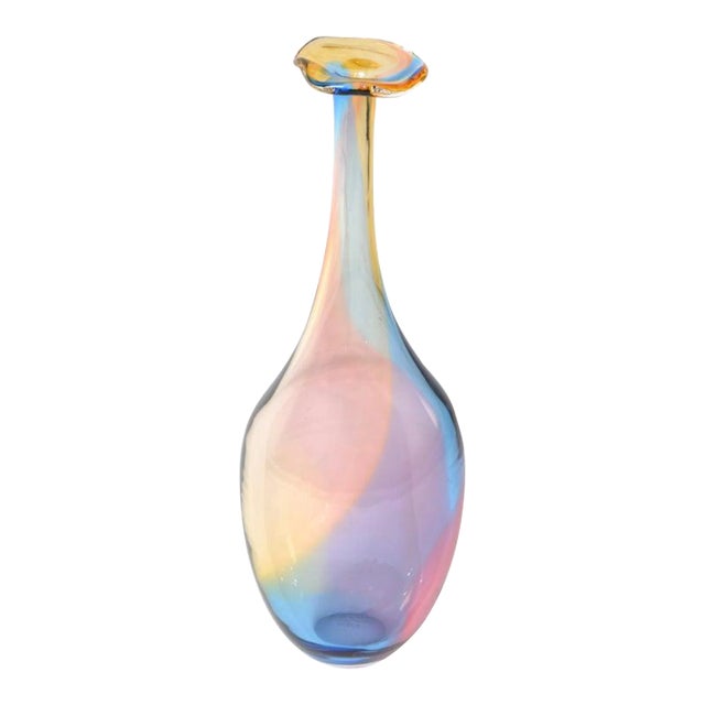 Kjell Engman Kosta Boda Fidji Collection Colorful Crystal Bud Vase Scandinavian For Sale