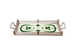 Art Deco / Art Noveau Metal and Glass Tray