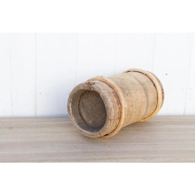 Tall Rustic Wood & Bamboo Vase For Sale In Los Angeles - Image 6 of 8