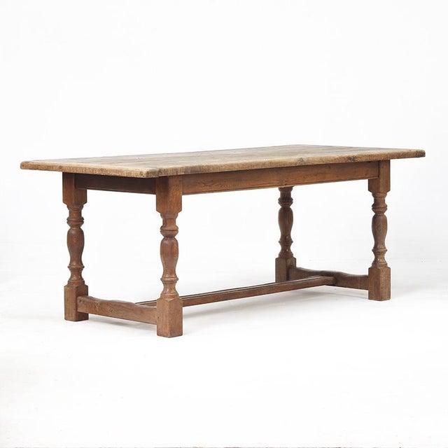 Large Farmhouse Rustic Country Dining Table in Oak For Sale - Image 11 of 12