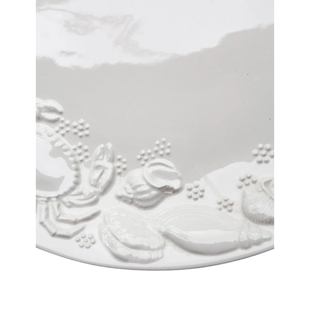 White Late 20th Century Oval Ceramic Seafood Platter For Sale - Image 8 of 9