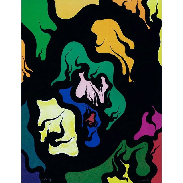 Black Hell is a wonderful abstract composition made by Luigi Boille. This is a hand-signed lithograph. Edition of 26...