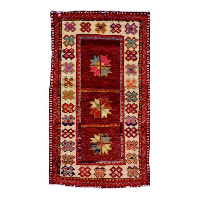 Colorful Vintage Turkish Oushak Rug - 02'06 X 04'03 For Sale