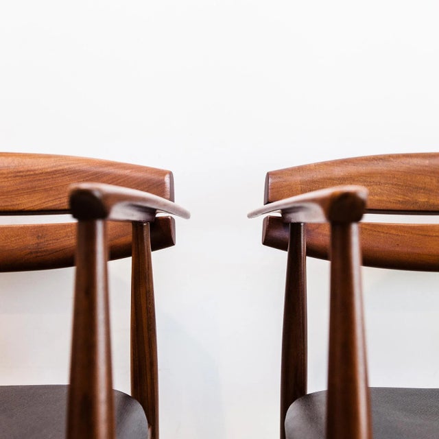 Brown Sculpted Low Back Danish Armchairs by John Sylvester & Jørgen Matz for Bramin For Sale - Image 8 of 18