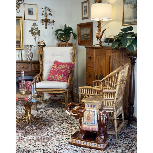 Vintage Ceramic Decorated Elephant Garden Stool For Sale - Image 13 of 13