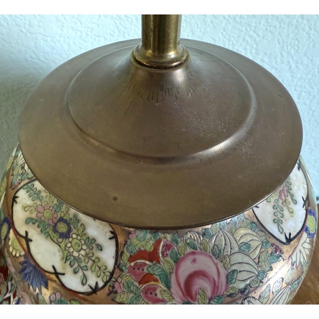 Early 20th Century Pair of Large Chinese Famille Rose Converted Vase Table Lamps For Sale - Image 6 of 14