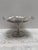 Midcentury Floral Rose Etched Metal Pedestal Tray For Sale - Image 9 of 10
