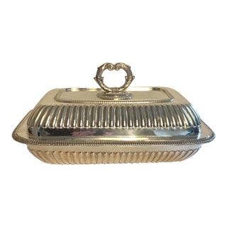 Vintage Covered/Double Silver-Plate Entree Serving Dish For Sale