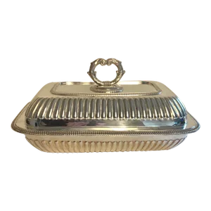 Vintage Covered/Double Silver-Plate Entree Serving Dish