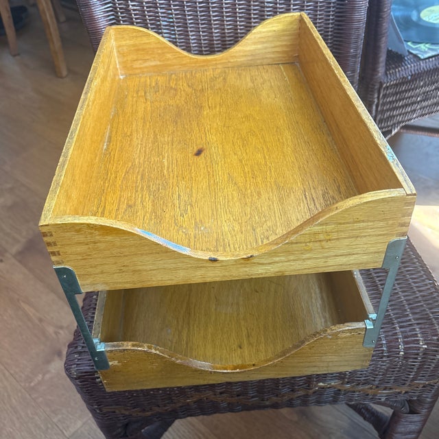 Antique Two-Tiered Office Mail Organizer circa 1900-1915. This has dovetailed edges and heavy metal risers. This would...