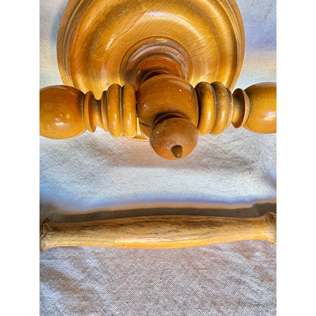 Wood Early 20th Century French Wooden Towel Rail or Bed Canopy For Sale - Image 7 of 12