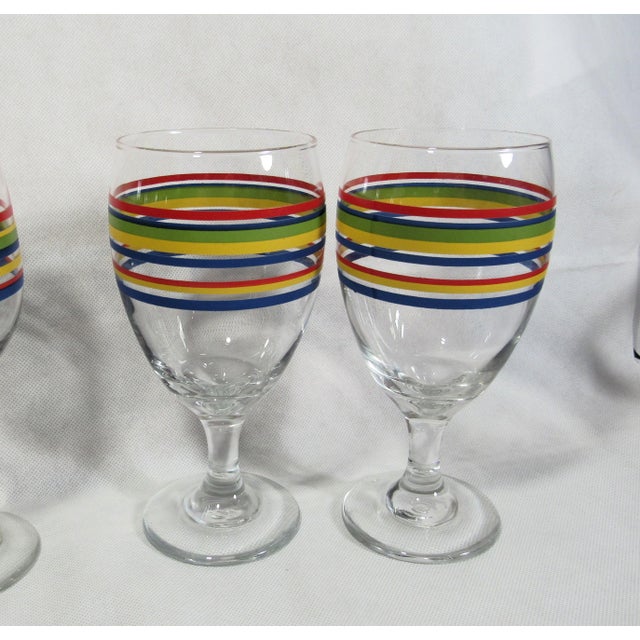 Art Deco Mid 20th Century Libbey Mambo Fiesta Glasses Set of 6 For Sale - Image 3 of 10
