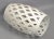 Metal 1980s Hollywood Regency White Harlequin Woven Lattice Drum Garden Stool For Sale - Image 7 of 13