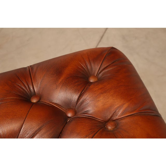 Chesterfield Style Tufted Brown Leather Club Chair For Sale - Image 11 of 16
