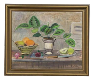 Swedish Artist, Still Life of Fruit, Mid 20th Century, Oil Painting, Framed