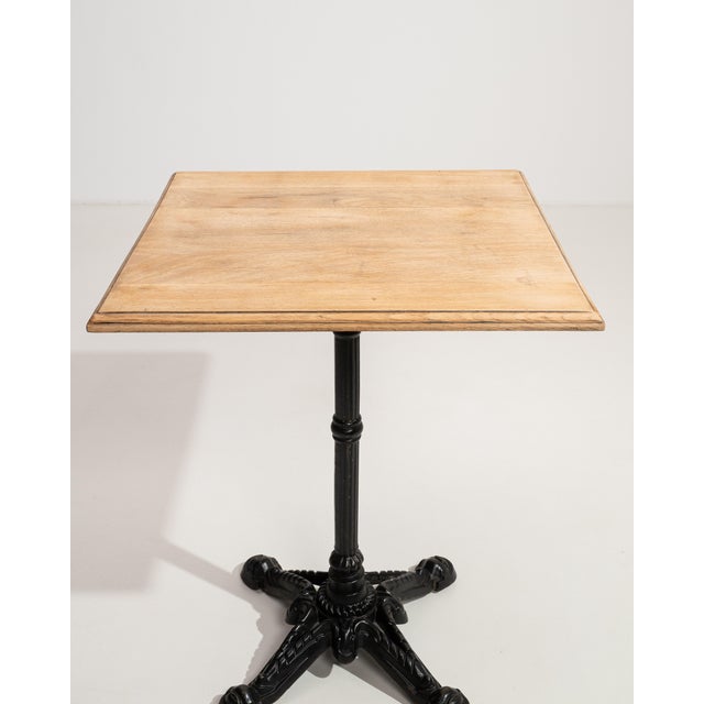 Cast Iron Bistro Table with Oak Top, Antique, France, 20th Century For Sale - Image 10 of 13